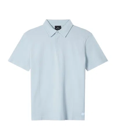 Ps By Paul Smith Pale Blue Concealed-placket Polo Shirt