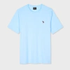 Ps By Paul Smith Pale Blue Organic Cotton Zebra Logo T-shirt In Blue