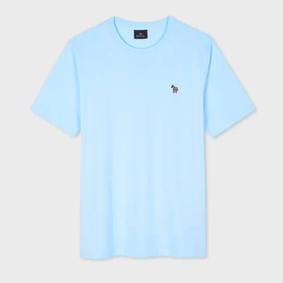 Ps By Paul Smith Pale Blue Organic Cotton Zebra Logo T-shirt