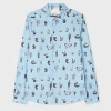 Ps By Paul Smith Pale Blue 'prickly Pear' Shirt In Blue