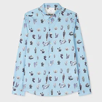 Ps By Paul Smith Pale Blue 'prickly Pear' Shirt