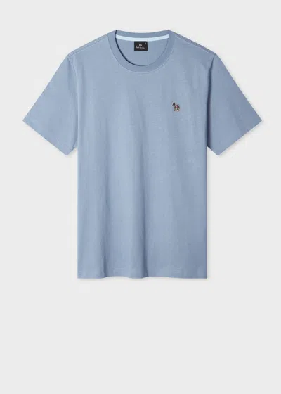 Ps By Paul Smith Pale Indigo Organic Cotton Zebra Logo T-shirt Blue