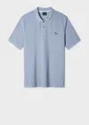 Ps By Paul Smith Pale Indigo Organic Cotton Zebra Polo Shirt Blue In Blue