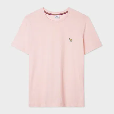 Ps By Paul Smith Pale Pink Cotton Zebra Logo T-shirt