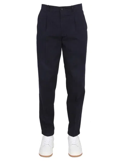 Ps By Paul Smith Ps Paul Smith Regular Fit Twill Pants In Blue