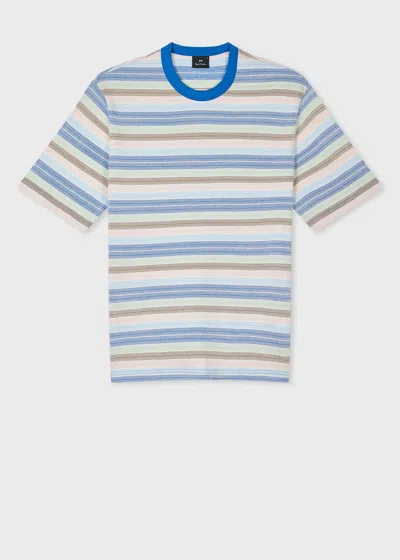 Ps By Paul Smith Pastel Multi Yarn-dye Stripe T-shirt Multicolour