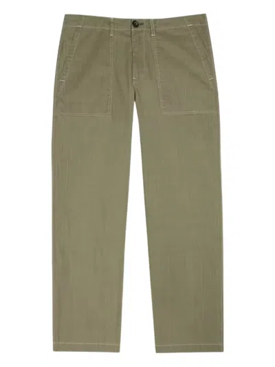 Ps By Paul Smith Patch-pocket Trousers In Green
