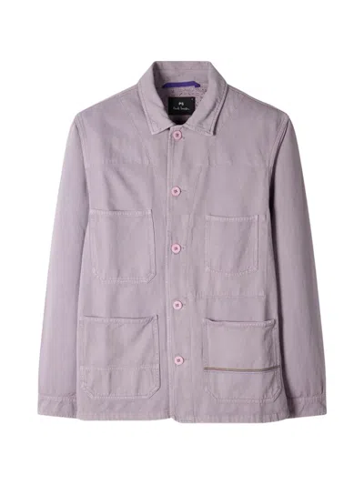 Ps By Paul Smith Patch-pocket Shirt Jacket In Purple