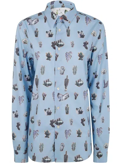 Ps By Paul Smith Pattern-print Shirt In Blue