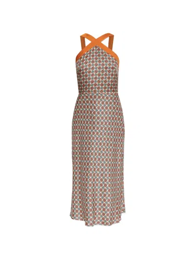 Ps By Paul Smith Patterned Midi Dress In Brown