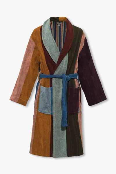 Ps By Paul Smith Paul Smith Cotton Bathrobe Dressing Gown In Artist Stripe