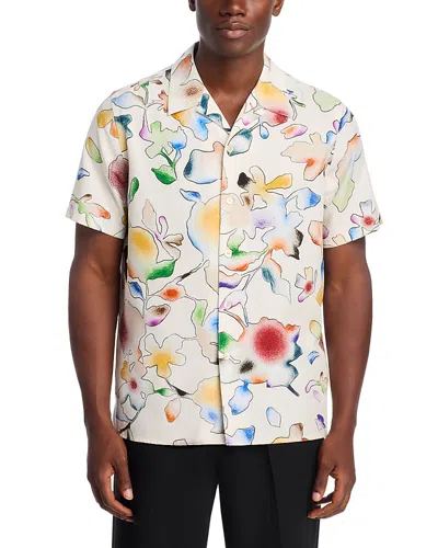 PS BY PAUL SMITH PAUL SMITH FLORAL PRINT SHORT SLEEVED CASUAL FIT BUTTON DOWN SHIRT
