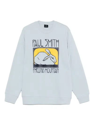 Ps By Paul Smith Phoenix Mountain Rabbit-print Sweatshirt In Blue