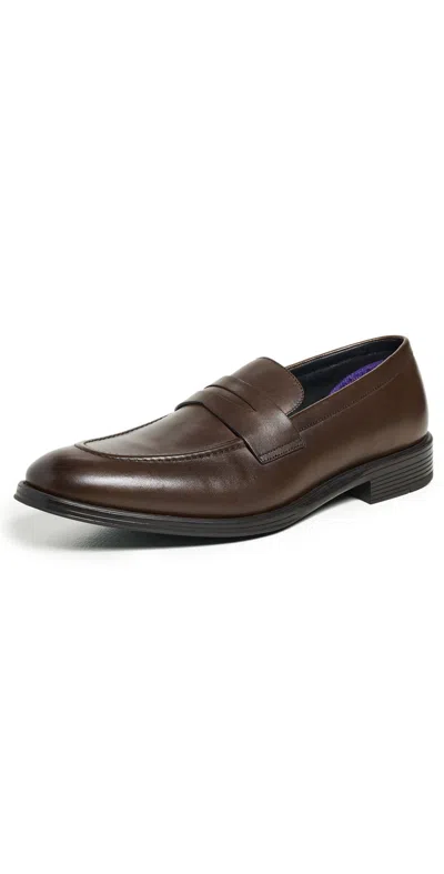 Ps By Paul Smith Pierce Leather Loafers Dark Brown