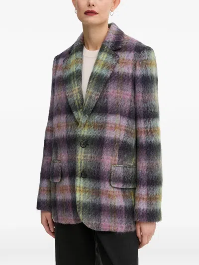 Ps By Paul Smith Plaid-check Blazer In Pink