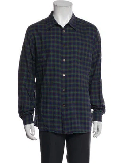 Pre-owned Ps By Paul Smith Plaid Print Long Sleeve Shirt In Blue