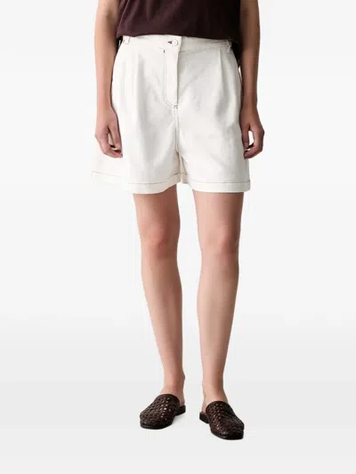 Ps By Paul Smith Pleated-detail Mini Shorts In White