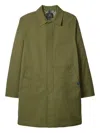 Ps By Paul Smith Point-collar Single-breasted Coat In Green