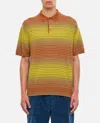 Ps By Paul Smith Yellow And Orange Stripe Merino Wool Polo Shirt Red In Multicolor