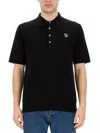 Ps By Paul Smith Polo Shirt With Zebra Patch In Black