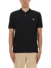 Ps By Paul Smith Polo Shirt With Zebra Patch In Black