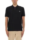 Ps By Paul Smith Ps Paul Smith Polo Shirt With Zebra Patch In Black