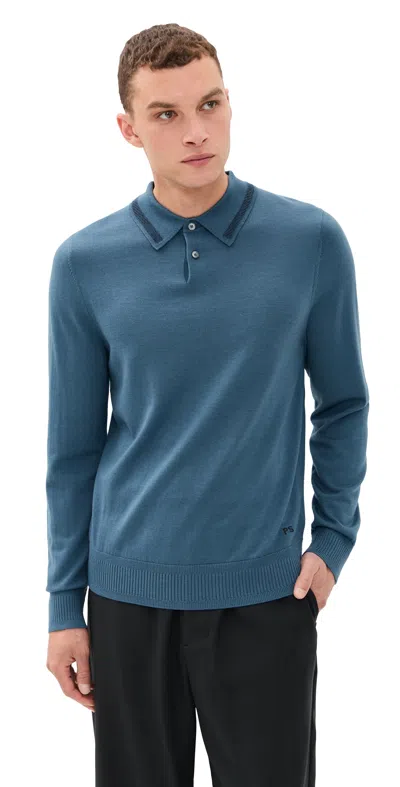 Ps By Paul Smith Polo Sweater Petrol Blue