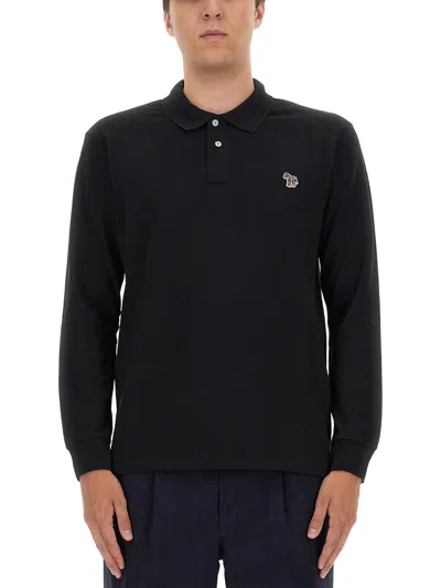 Ps By Paul Smith Polo With Logo In Black