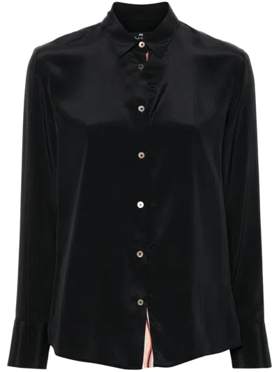 Ps By Paul Smith Ps Paul Smith Swirl Spray Shirt In Black