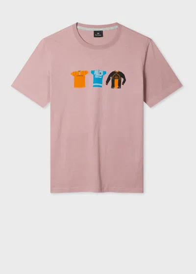 Ps By Paul Smith Powder Pink 'cycle Jerseys' Print T-shirt Purple