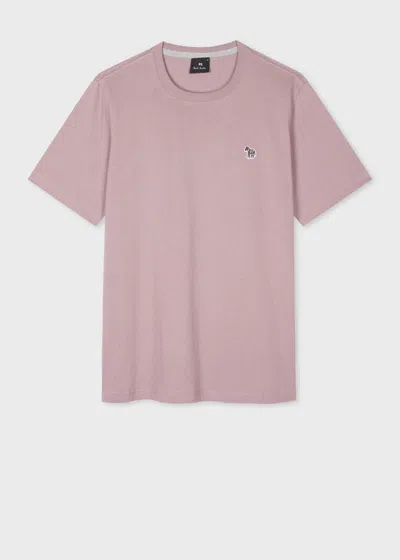 Ps By Paul Smith Powder Pink Organic Cotton Zebra Logo T-shirt Purple