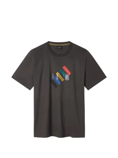 Ps By Paul Smith Print-detail T-shirt In Gray