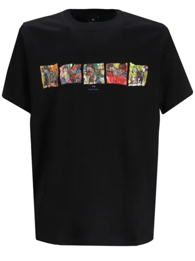 Ps By Paul Smith Graphic-print Cotton T-shirt In Black