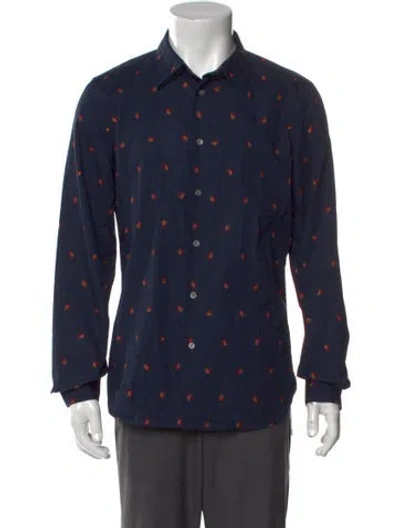 Pre-owned Ps By Paul Smith Printed Long Sleeve Shirt In Blue