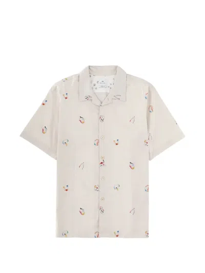 Ps By Paul Smith Printed Shirt In Neutral