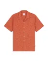 Ps By Paul Smith Printed Short Sleeve Camp Shirt In Orange