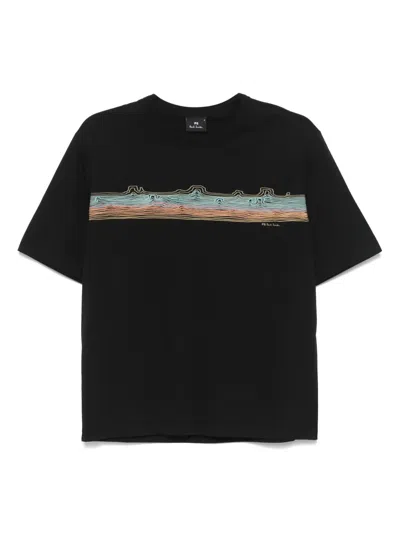 Ps By Paul Smith Printed T-shirt In Black