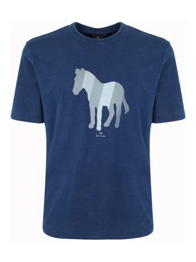 Ps By Paul Smith Printed T-shirt In Blue
