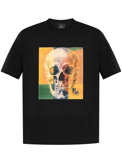 Ps By Paul Smith Mens  Skull Square Short-sleeve Cotton-jersey T-shirt In Black