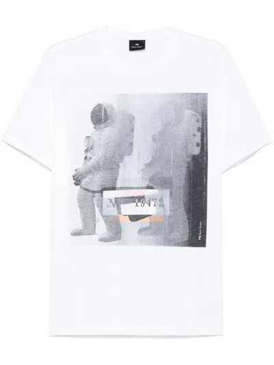Ps By Paul Smith Ps Paul Smith Ps Austronaut Cotton T-shirt In White