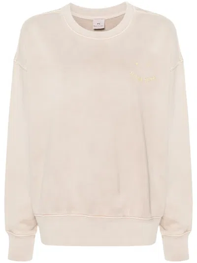 Ps By Paul Smith Ps Happy Organic Cotton Sweatshirt In Neutrals