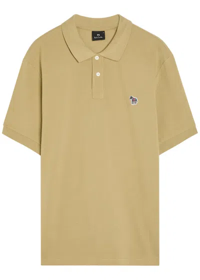 Ps By Paul Smith Ps Paul Smith Appliquéd Piqué Cotton Polo Shirt In Brown