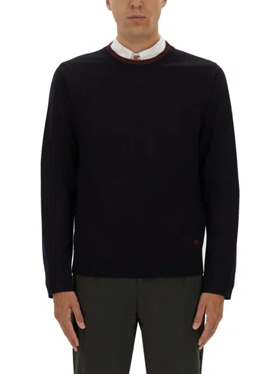 PS BY PAUL SMITH PS PAUL SMITH BLUE MERINO WOOL SWEATERS