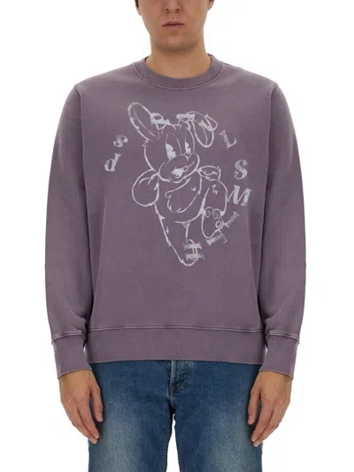 Ps By Paul Smith Ps Paul Smith Bunny Printed Crewneck Sweatshirt In Purple