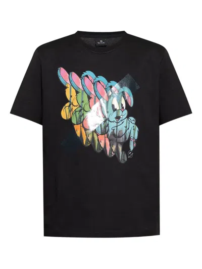 Ps By Paul Smith Ps Paul Smith Bunny Repeat Cotton T-shirt In Black