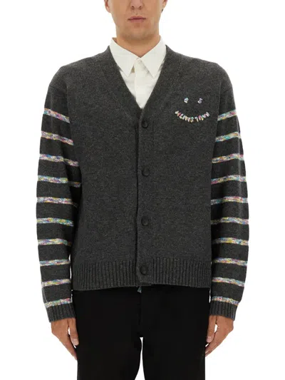 PS BY PAUL SMITH PS PAUL SMITH "BUTTON THRU PS HAPPY" CARDIGAN