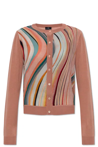 PS BY PAUL SMITH PS PAUL SMITH CARDIGAN WITH STRIPE PATTERN