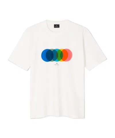 Ps By Paul Smith Ps Paul Smith Circles-printed Crewneck T-shirt In White