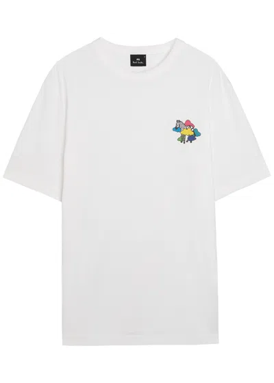Ps By Paul Smith Ps Paul Smith Cloud Zebra Printed Cotton T-shirt In White