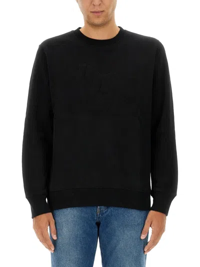 Ps By Paul Smith Ps Paul Smith Zebra Motif Jersey Sweatshirt In Black